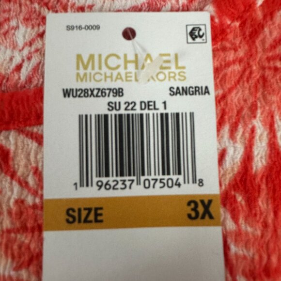 Michael Michael Kors Womens Red & White Floral Wrap Dress Size 3X - Picture 4 of 10